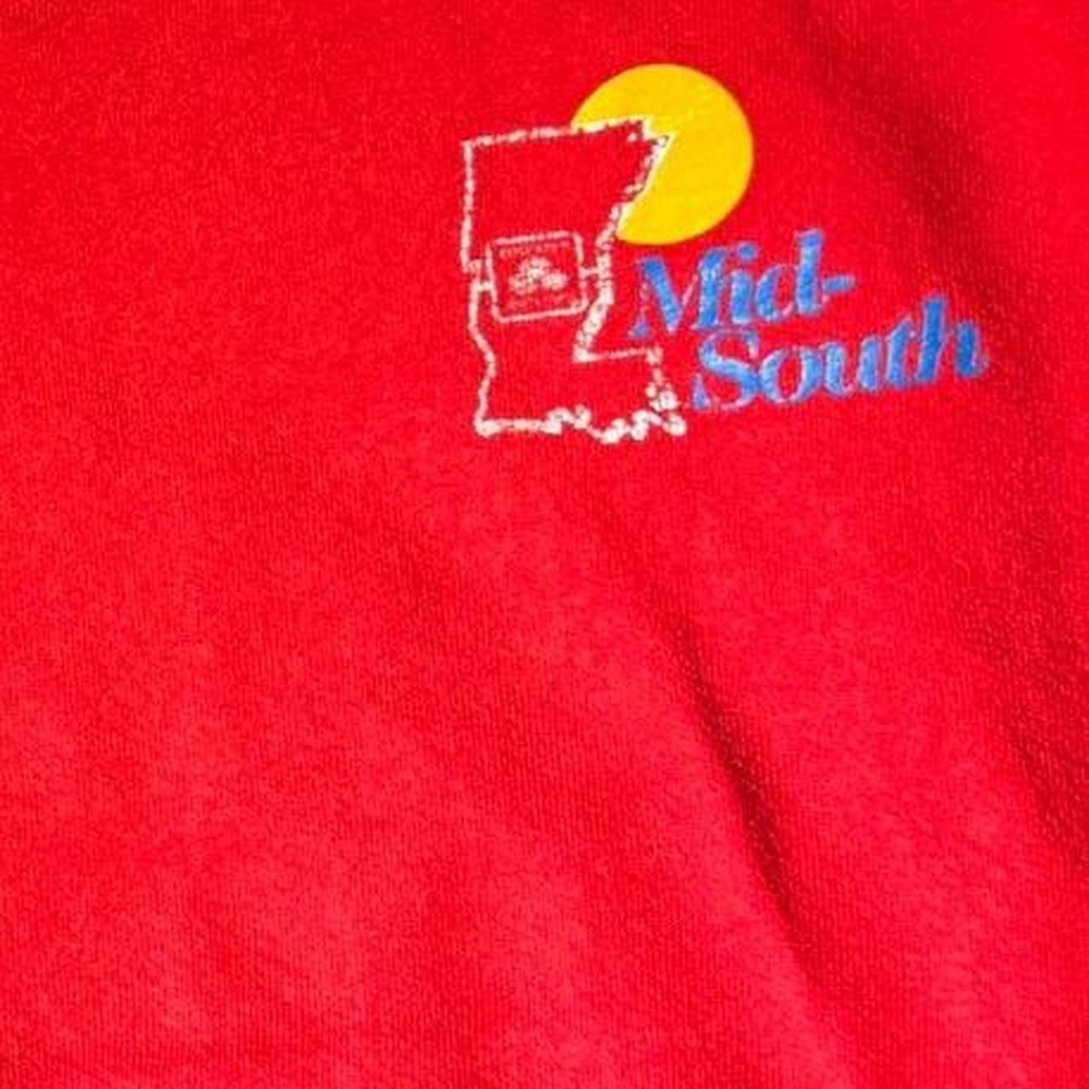 Jerzees Super Sweats XL Mens Red Mid-South Graphic Vintage Pullover Sweatshirt